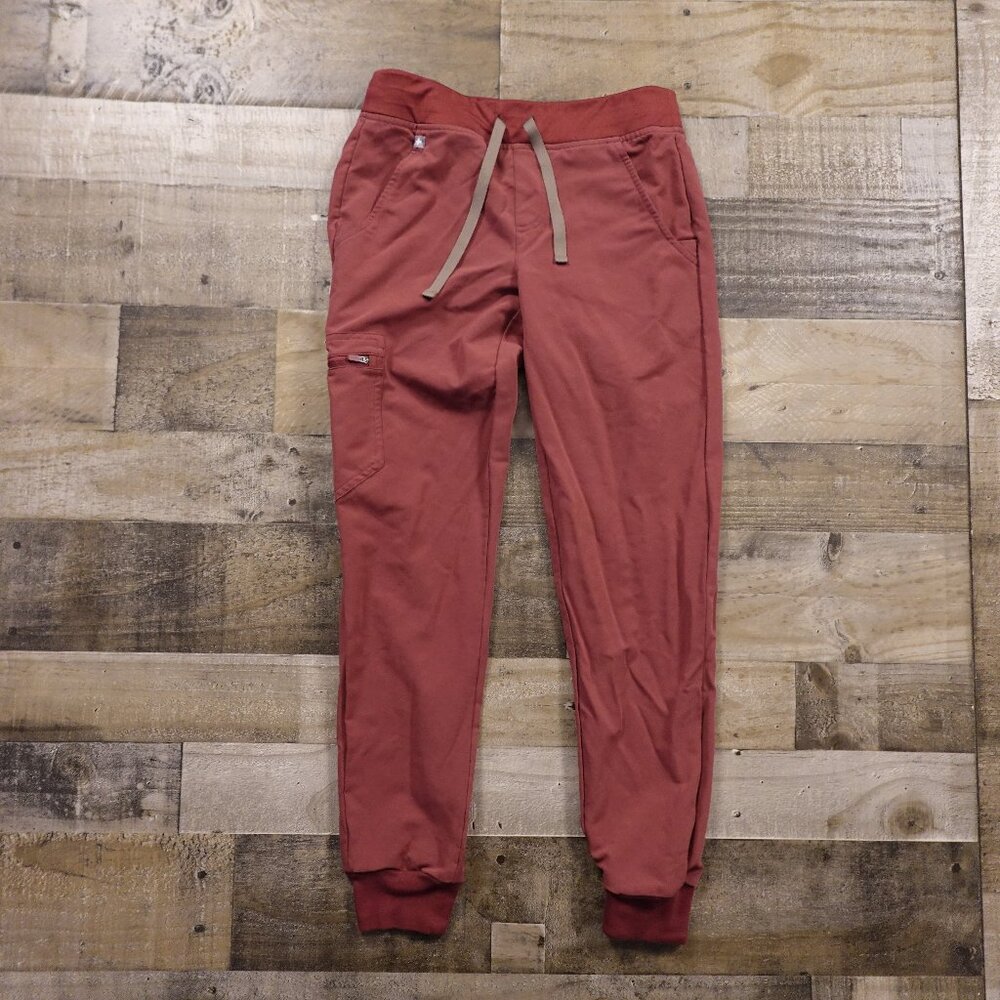 Figs Zamora‎ Jogger Scrub Pants Women’s XS Red Clay Terracotta  27” Inseam